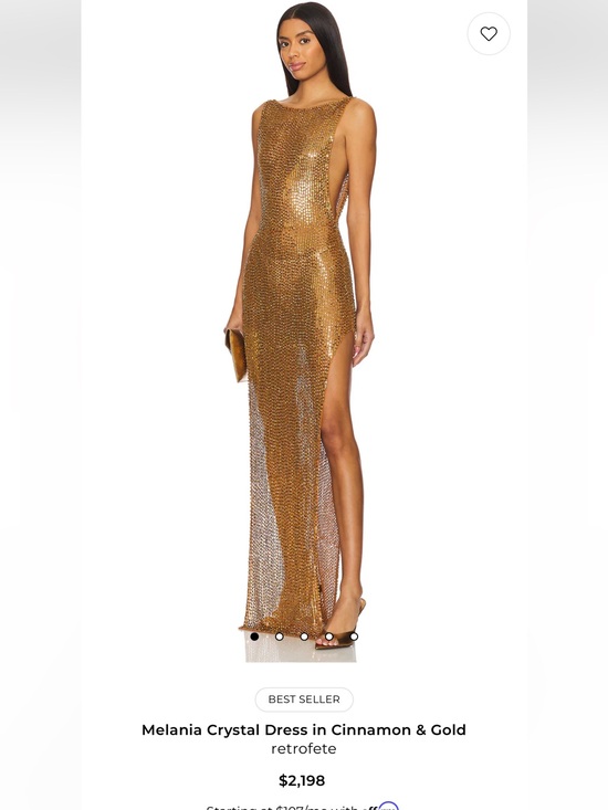 Retrofete Dresses & Skirts - Retrofete Metallic Gold Sequin Sleeveless Maxi Gown